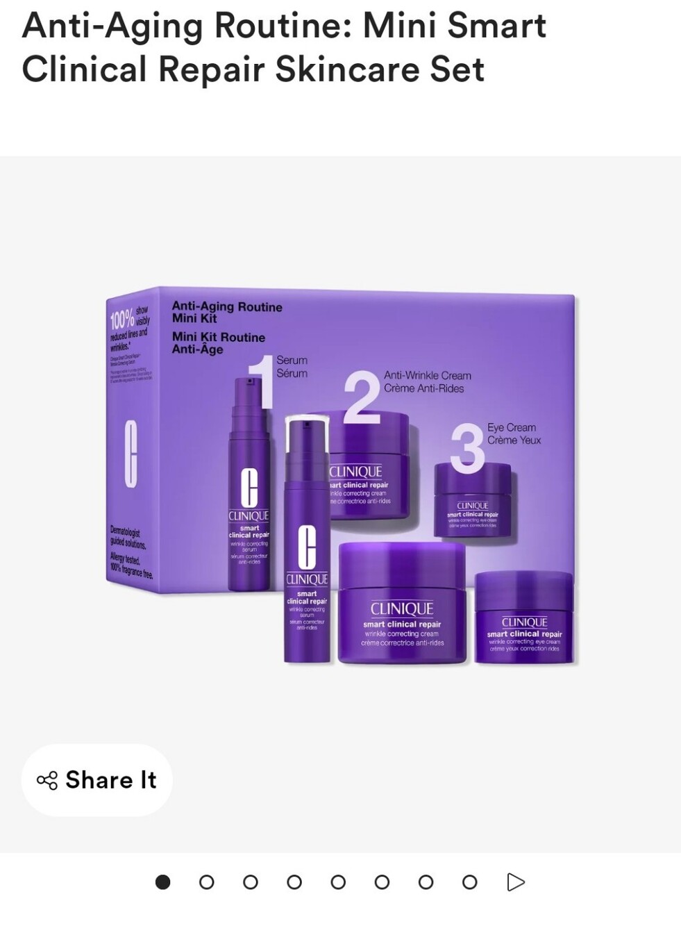 Clinique Mini Smart Clinical Repair Skincare Set — Purple NEW WITY TAGS